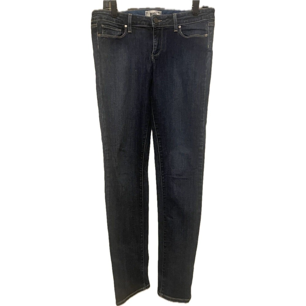 PAIGE Skyline Skinny Jeans 29x30 Descend Dark Wash Blue TRANSCEND Stretch USA